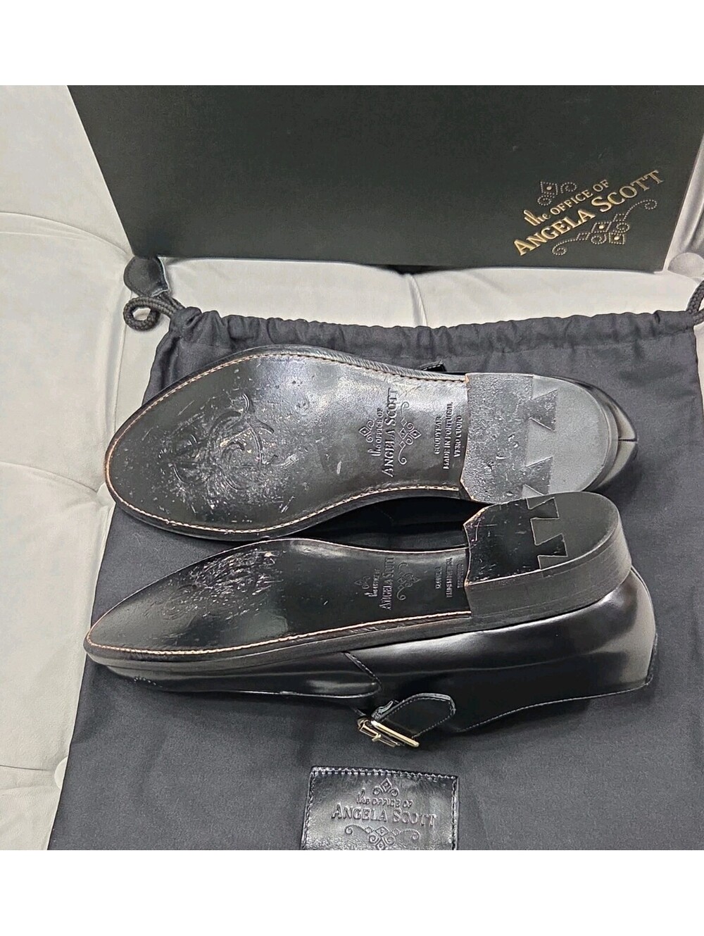 The Office Of Angela Scott Mr Georgie Monkstrap Black White Women Shoes 36.5 6.5 - Picture 12 of 13
